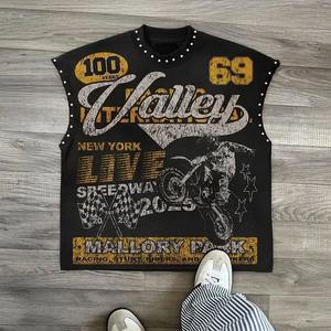 Camiseta sin mangas personalizada de algodón 100% de alta calidad, ecológica y de secado rápido, con estampado serigráfico, corte oversize y estilo boxy para hombre. - Product Image 2