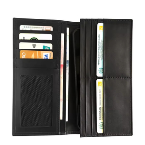Porte-cartes de créateur personnalisé haut de gamme en cuir véritable pour homme, grande capacité, vente en gros, faible MOQ, pour affaires - Product Image 1
