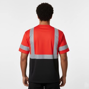 Camisetas de Trabajo de Manga Corta de Seguridad Profesional, Reflectantes, Transpirables, de Alta Visibilidad, de Poliéster, para Hombre - Product Image 2