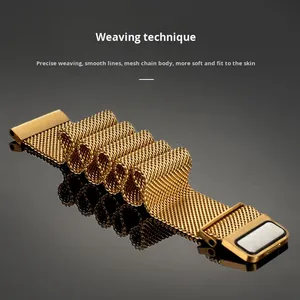 สายนาฬิกาข้อมืออัจฉริยะแบบตาข่ายสแตนเลสสตีล Milanese สำหรับ IWatch ขนาด 10-22 มม. ระบายอากาศได้ดี ใช้งานได้หลากหลาย - Product Image 4