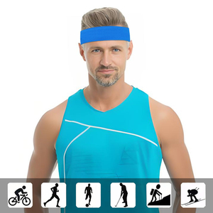 Bandeau élastique uni de style européen et américain pour la course, le fitness et le yoga - Bandeau large anti-transpiration - Product Image 4