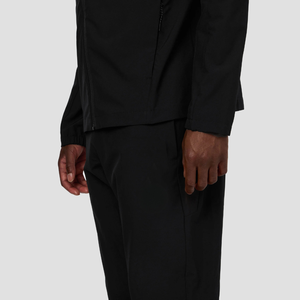 Conjunto Deportivo con Capucha para Hombre, Manga Larga, Color Negro Sólido, Cortavientos, Deportivo, Poliéster, Ropa de Otoño, Corte Regular, Cierre de Cremallera, Proveedor OEM - Product Image 3