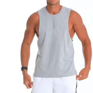 Débardeur sans manches pour homme Econex Sports, col rond, couleur unie, tricoté, respirant, séchage rapide, vêtements de sport décontractés, 100% polyester, 160g - Product Image 1