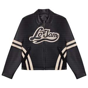 Veste d'hiver pour homme XS, style streetwear, en cuir véritable et toile, écologique, respirante, coupe-vent, légère, à fermeture frontale - Product Image 3