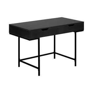 Scrivania per Computer Moderna e Contemporanea da 48 Pollici con Cassetti Portaoggetti, in Laminato Nero e Metallo Nero - Product Image 2