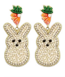 Pendientes de cuentas de Halloween con diseños de fantasma, calabaza y murciélago - Pendientes festivos creativos, divertidos y exagerados con cuentas de cristal de glowin - Product Image 4