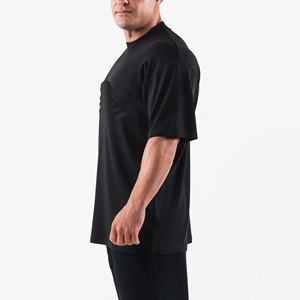 Camiseta de Algodón de Alta Calidad para Streetwear, Estilo Oversize con Hombros Caídos, Personalizable con Logotipo, Negra, para Hombre - Product Image 4