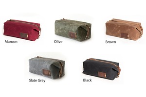 Leather Canvas Toiletry Bag Travel Organizer Waterproof Cosmetic Storage Dopp Kit Large Capacity <b>Case</b> LCTB-0066 - Product Image 5