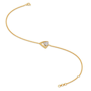Pulsera de Cadena con Doble Triángulo Geométrico y Diamante en el Centro - Product Image 3