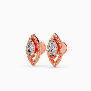 Boucles d'oreilles pendantes en moissanite plaqué or rose, design floral, taille poire, sertissage griffe, bijoux de luxe pour femme, pour mariage - Product Image 6
