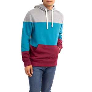 Men's Color Blocking Fleece Pullover Hoodie Regular Fit <b>100</b>% <b>Polyester</b> Eco-Friendly Breathable Winter Wear with Pocket - Product Image 4