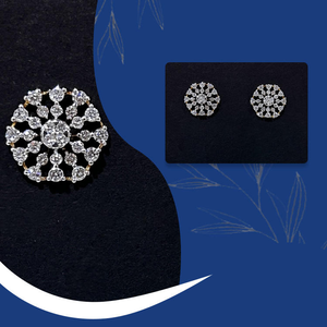Pendientes de Diamantes Cultivados en Laboratorio con Certificación de Oro de 14K de Inspiración Vintage, Joyería Fina de Lujo para Novias y Bodas - Product Image 1