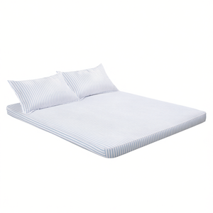Ensemble de literie d'hôtel GCottonStripe220TC +2 Plw 220 TC, 4 pièces, taille King, 108x108 pouces, drap plat 220 TC en coton pour un sommeil confortable - Product Image 1