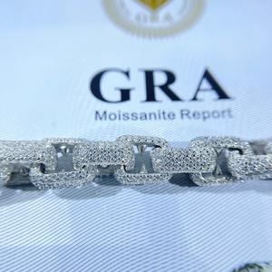 Collar de Plata de Ley S925 con Cadena de Cuerda y Diamante Cultivado en Laboratorio, Unisex, Estilo Hip Hop, para Boda, Aniversario, Compromiso, Fiesta - Product Image 4