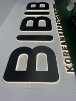 Enseigne lumineuse 3D BOYANG à lettres en relief, personnalisée, en acier inoxydable noir mat, avec halo inversé, écologique, à fixation murale, pour logo