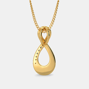 Collier pendentif en or jaune avec spirale infinie et diamant de laboratoire - Product Image 6
