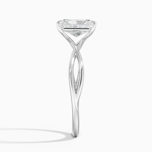 BOJ <b>Ring</b> 014 Radiant Cut 925 <b>Silver</b> Ayla Twist <b>Solitaire</b> <b>Ring</b> Engagement <b>Ring</b> GRA Certified 2ct D Color VVS1 Moissanite <b>Ring</b> - Product Image 3