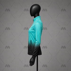 Chaqueta de ciclismo para mujer con cremallera, resistente al viento, transpirable, de manga larga, para entrenamiento en bicicleta, ropa deportiva con degradado. - Product Image 3