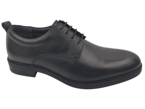 Zapatos Oxford de Cuero Genuino Negro para Hombre, Punta Redonda, con Cordones, Transpirables, Suela de Cuero Vacuno, para Todas las Temporadas, Estilo Casual - Product Image 1