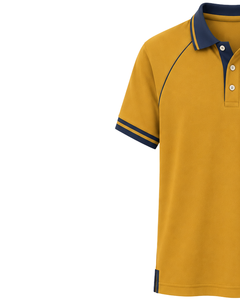 Camiseta Polo Personalizada para Hombre, Color Azul Mostaza, Ropa Deportiva Informal, Transpirable, de Manga Corta, Mezcla de Algodón - Product Image 3