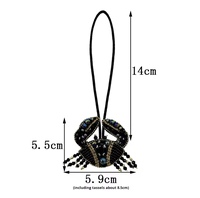 Porte-clés personnalisés Scorpion en perles de verre et strass, faits à la main, style vintage, pour fêtes, avec initiales alphabétiques scintillantes