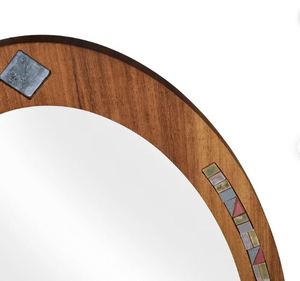 Espejo de Pared Ovalado de Madera Maciza Hecho a Mano con Incrustaciones de Mosaico, Espejo Decorativo de Madera de Teca Estilo Boho para Decoración de Pared de Sala de Estar u Hotel - Product Image 5