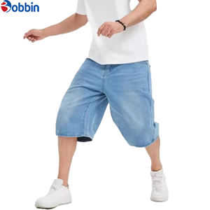 Pantalones Cortos de Mezclilla para Hombre, Estilo Baggy, Personalizados, para Verano, Estilo Urbano, con Parches Bordados y Desgastados - Product Image 2