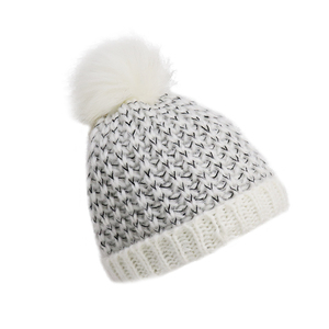Knitted <b>Wool</b> Character Pom Pom Premium Patch Slub Yarn Street Cool Fall Sport Unisex Custom <b>Beanie</b> Hats Beach Fleece Lining - Product Image 3