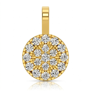 Wholesale 10K <b>Gold</b> Plated Rhodium Women's Classic Two-Tier Halo Necklace Lab Grown Diamond Fine Pendants <b>Disc</b> Charms Custom - Product Image 6