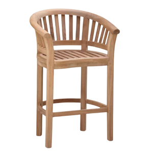 Taburete de Bar para Exteriores de Madera de Teca, Diseño Tradicional, Resistente a la Intemperie, Muebles de Jardín, Construcción de Madera Sólida - Product Image 1