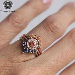 Charm_Jewells Women's Rose <b>Gold</b> Plated Moissanite <b>Cocktail</b> <b>Ring</b> Flower Design Prong Setting Classic Engagement IGI Certified - Product Image 6