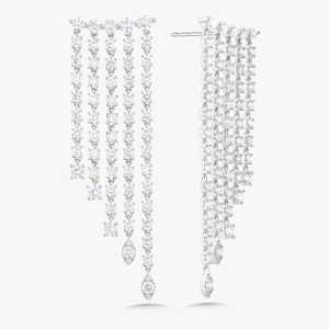 Long Dangle <b>Earring</b> Statement Bridal Wedding Custom 14K 18K Solid Gold Lab Grown Diamond Luxury Jewelry Gift For Women Wholesale - Product Image 1