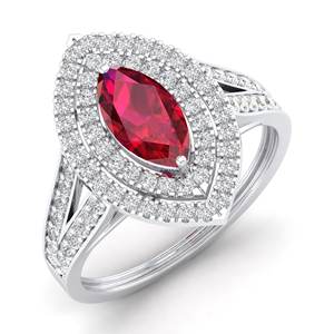 Bague en or massif 14 carats sertie de rubis et de diamants, fabrication artisanale REYES, OEM ODM, bijoux fins sur mesure pour femmes, création de bijoux de mariage. - Product Image 2