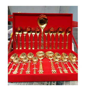Brass Dessert Spoon Flatware Sets Kitchenware Tea Spoon Traditional Kitchen Solid Brass Spoon Customizable Kitchen <b>Tabletop</b> - Product Image 4