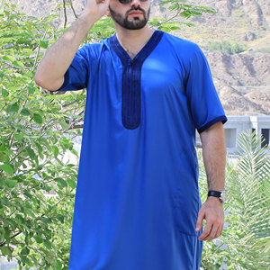 Haya Custom Islamic <b>Thobe</b>-OEM Manufacturer High Quality Polyester Fabric Spring Anti-Shrink Anti-Static Stand Collar Long - Product Image 4
