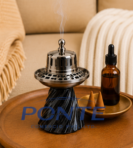 Luxury Metal Bakhoor Burner Minimalist Spiral Base Mabkhara For Oud & Frankincense Elegant Home <b>Decor</b> & Ramadan Spiritual Gifts - Product Image 4