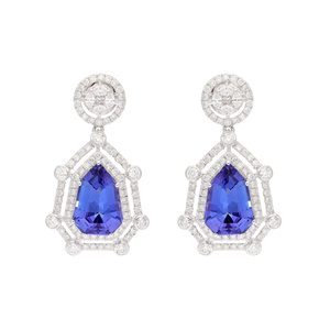 Handmade Tanzanite <b>Stud</b> Earrings Natural Blue Gemstone 925 Sterling <b>Silver</b> Gold Plated Luxury Jewelry Women Party Elegant Gift - Product Image 5