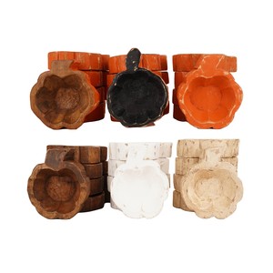 Bols à pâte rustiques en bois d'acacia pour bougies, sculptés à la main, décoratifs, en forme de citrouille, style ferme, fabriqués au Vietnam - Product Image 2