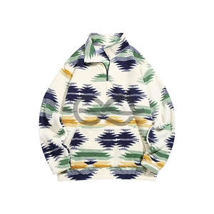 Sudadera con capucha de lana para hombre, sudaderas de lana con cremallera de cuarto personalizadas OEM, sudaderas de Sherpa con diseño de cremallera 1/4 - Product Image 1