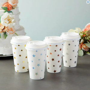 ลดราคาครั้งใหญ่ - แก้วกระดาษสองชั้นแบบขายส่ง - แก้วกาแฟกระดาษพิมพ์ลายพร้อมฝาปิดแบบใช้แล้วทิ้ง - Product Image 5