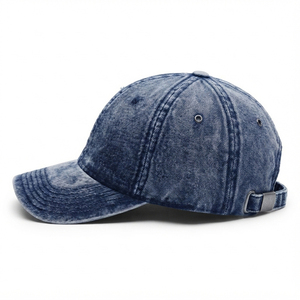 Casquette de baseball unisexe vierge à 6 panneaux en denim, taille ajustable, visière incurvée, non structurée, prix d'usine, faible MOQ - Product Image 2