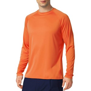 เสื้อแรชการ์ดแขนยาวสีส้มแบบยูนิเซ็กซ์ แห้งเร็ว UPF50+ เป็นมิตรกับสิ่งแวดล้อม ป้องกันแบคทีเรีย ระบายอากาศได้ดี ผลิตจากโพลีเอสเตอร์ ป้องกันแสงแดด - Product Image 1