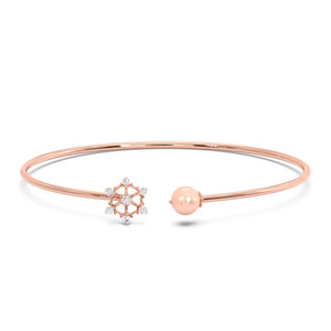 Bracelet en diamants White Stone Station avec chaîne en or jaune et design à accents ronds alternés - Product Image 3