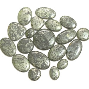 Cabujón de Marcasita Natural Suelto, Certificado IGI, Calidad AAA, Color Plata, para Joyería - Product Image 1