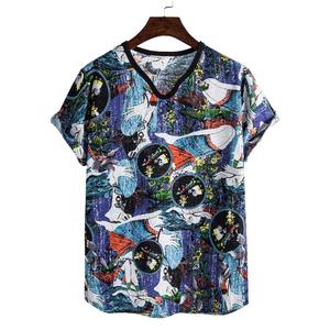 Camisetas Lisas para Hombre al por Mayor - Camisetas Premium de Manga Corta con Cuello en V, Corte Regular, Tejido Transpirable de Lona, con Logotipo Personalizado para Hombre - Product Image 3