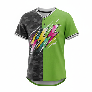 Camisetas de Uniforme de Béisbol Personalizadas para Adultos, Lisas, al por Mayor, con Logotipo Impreso por Transferencia de Calor, Franja Impresa, 100% Poliéster, Secado Rápido, Cuello en V, 3D - Product Image 2