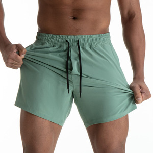 Shorts décontractés d'été pour hommes, écologiques, respirants, anti-plis, séchage rapide, en Spandex/Nylon, avec cordon de serrage, taille mi-haute, pour la gym, le fitness et la course à pied - Product Image 1