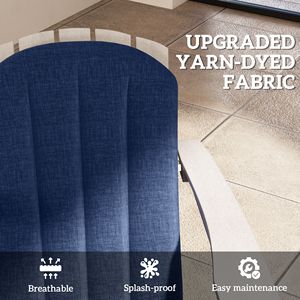 Juego de 4 Cojines para Sillas de Exterior Azul Marino, Cojín Adirondack de Respaldo Alto con Lazos, Espuma de Alta Densidad - Product Image 5