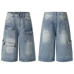 Pantalones Cortos de Mezclilla con Lavado Ácido Personalizados, Estilo Urbano Vintage, Corte Holgado, Algodón, Logotipo Personalizado, OEM - Product Image 6