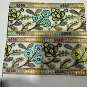 Tela de encaje bordada de diseño avanzado para vestidos, ribete de encaje floral, proveedor mayorista de textiles de moda para prendas. - Product Image 1